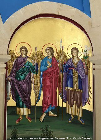 "/Icono de los tres arcángeles en Saxum (Abu Gosh /Israel)