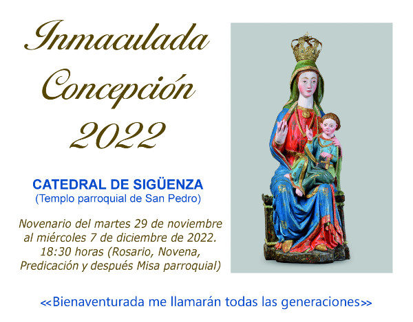 El martes 29 comienza la novena de la Inmaculada en la catedral de Sigüenza